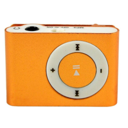 Mini Shuffling MP3 Player with USB Cable and Headphones / Orange