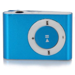 Mini Shuffling MP3 Player with USB Cable and Headphones / Blue