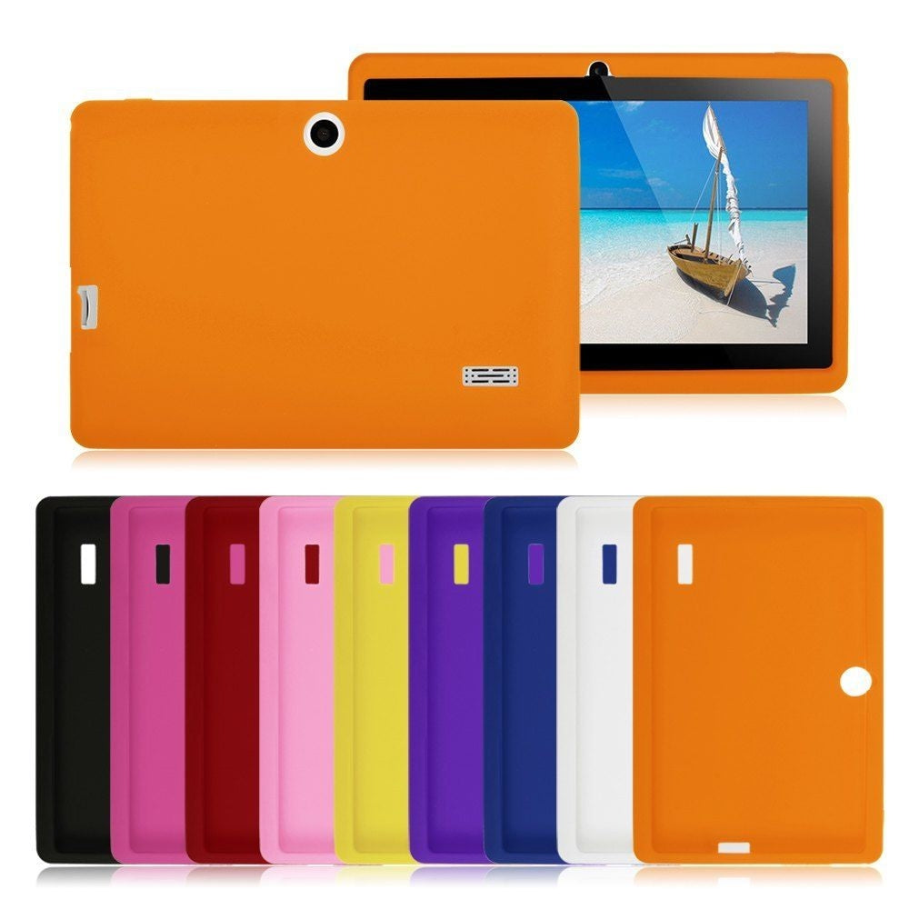 Silicone Back Cover Protective Case for 7&quot; Tablet PC - Assorted Colors / Yellow