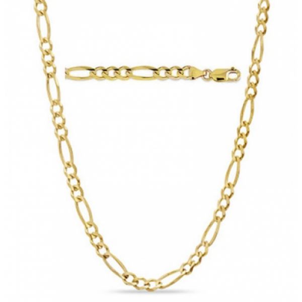Solid 14K Gold Figaro Chain - Assorted Sizes Necklace / 22&quot;