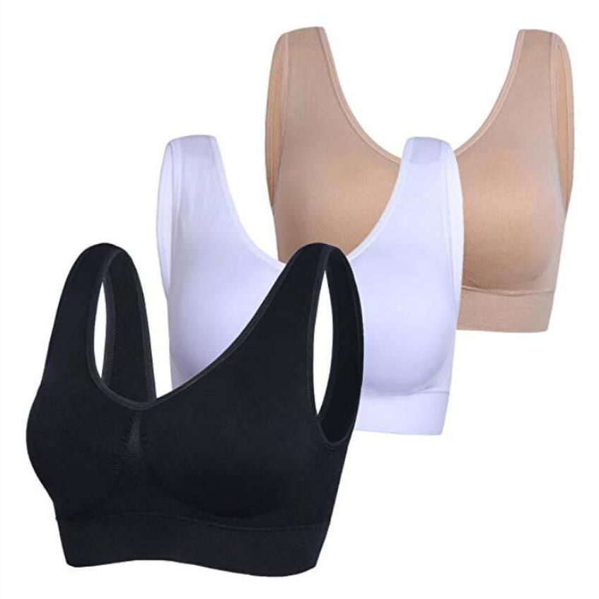 Women&#39;s 3-Pack: Seamless Miracle Bras with Removable Pads - Assorted Color Sets / Neutral / 3XL