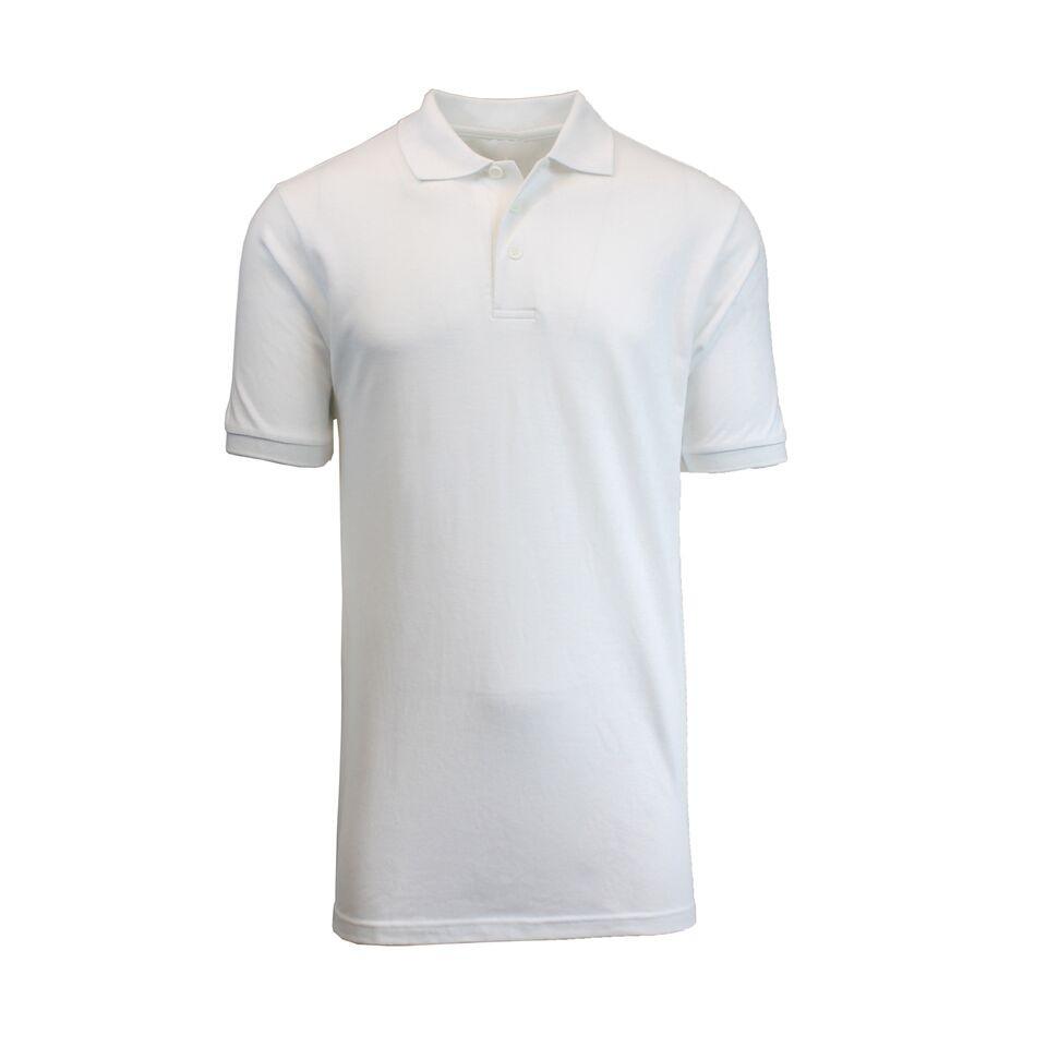 Men&#39;s Short-Sleeve Pique Polo Shirts - Assorted Colors and Sizes / White / XL