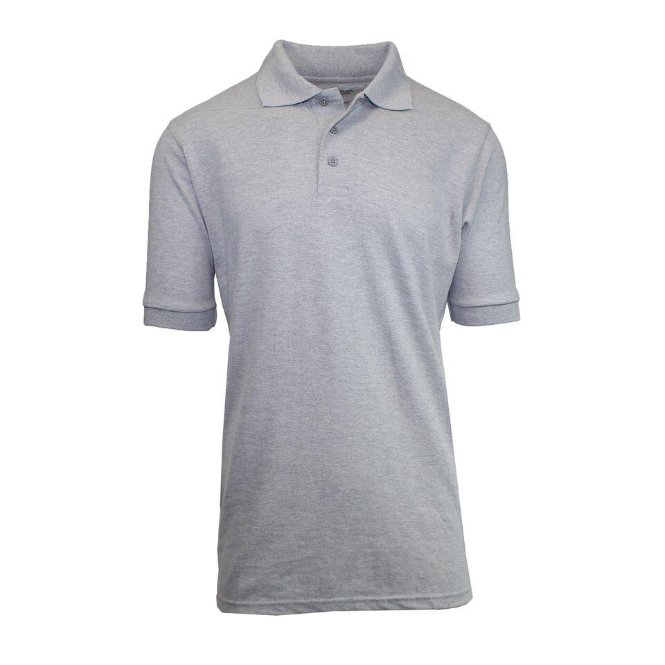 Men&#39;s Short-Sleeve Pique Polo Shirts - Assorted Colors and Sizes / Heather Gray / XL