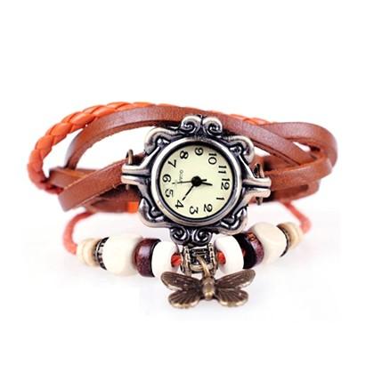 Boho Chic Vintage Inspired Handmade Butterfly Watch / Brown
