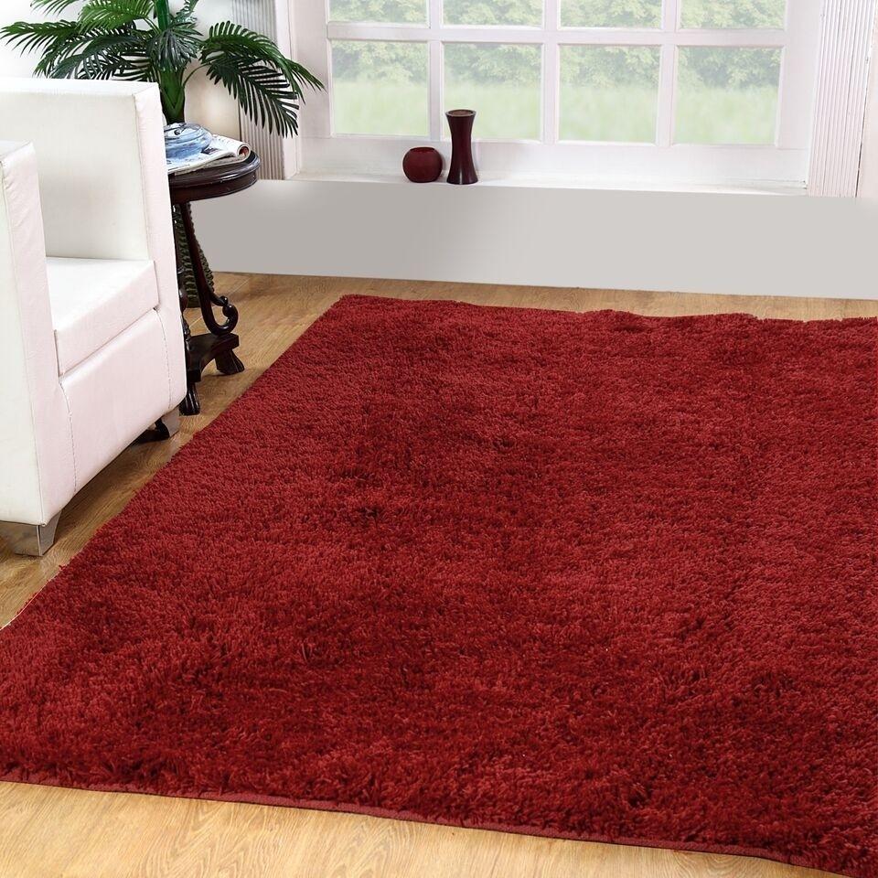 Solid Plush Shag Rug - Assorted Sizes / Red / 3&#39; x 5&#39;