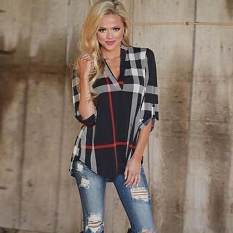Women&#39;s Londonite Shirt In Playful Plaids - Assorted Sizes / Black / XL