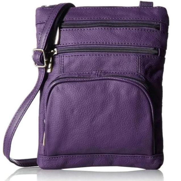 Super Soft Leather-Crossbody Bag / Purple
