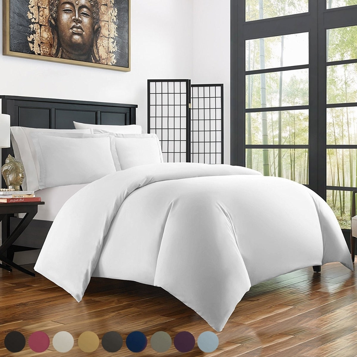 Bamboo Duvet Cover Set - Hypoallergenic - Assorted Sizes and Colors / White / Twin/Twin XL