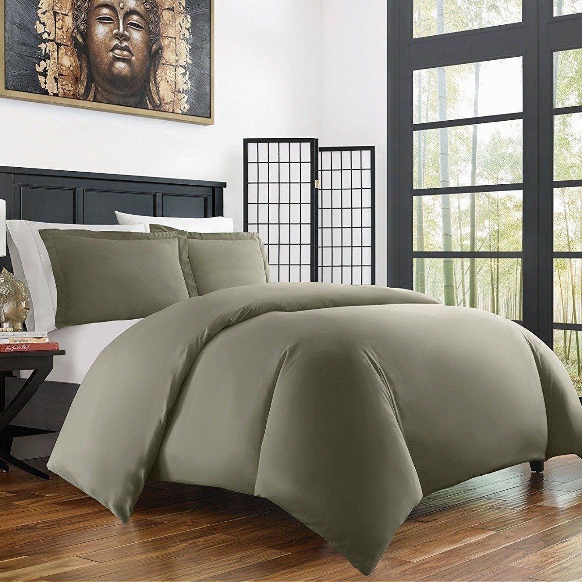 Bamboo Duvet Cover Set - Hypoallergenic - Assorted Sizes and Colors / Olive / Twin/Twin XL