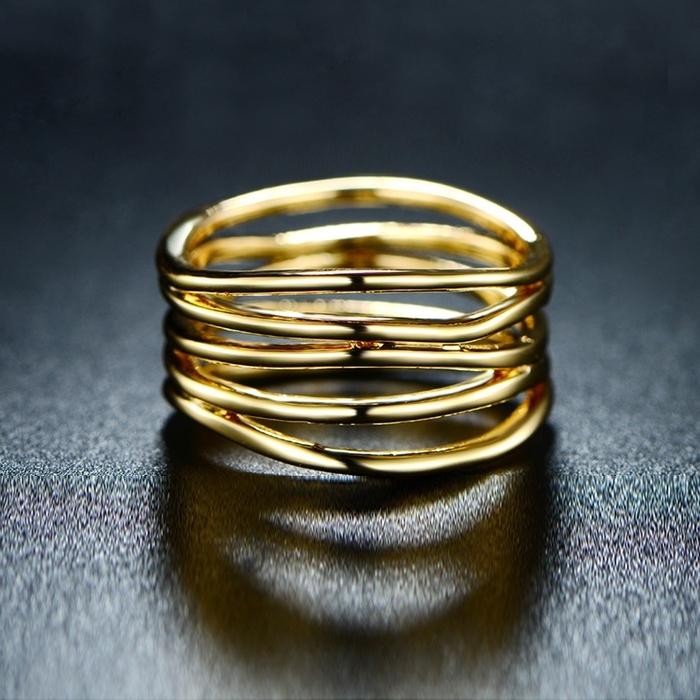 Five Layer Stack Ring in 18K Gold Plating - Assorted Sizes / 10