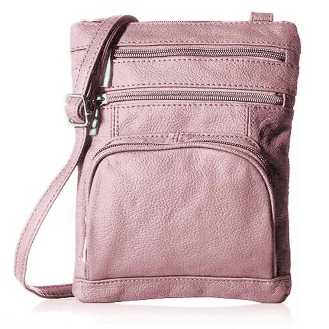 Super Soft Leather-Crossbody Bag / Pink