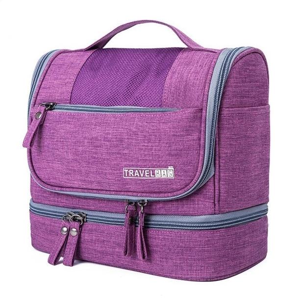 Waterproof Hanging Travel Toiletry Bag - Assorted Colors / Purple