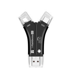 4-in-1 SD Memory Card Reader and Adapter / Black / 32GB