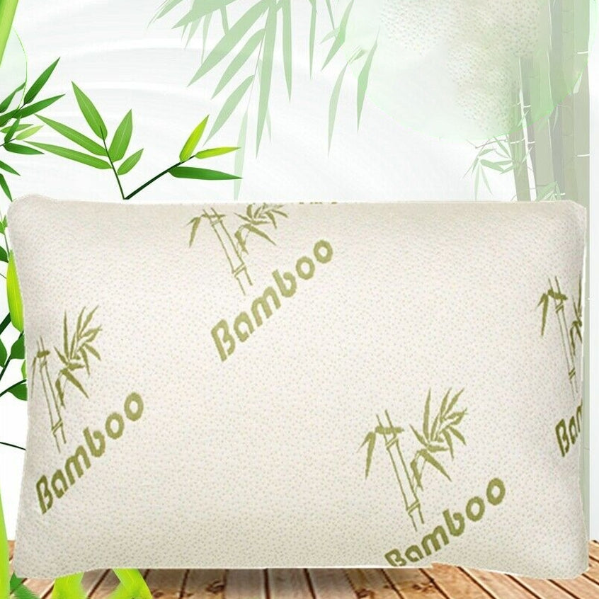 Bamboo Comfort Memory Foam Pillows - Hypoallergenic Removable Cover / King