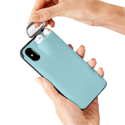 iPhone Case With AirPods Holder / Blue