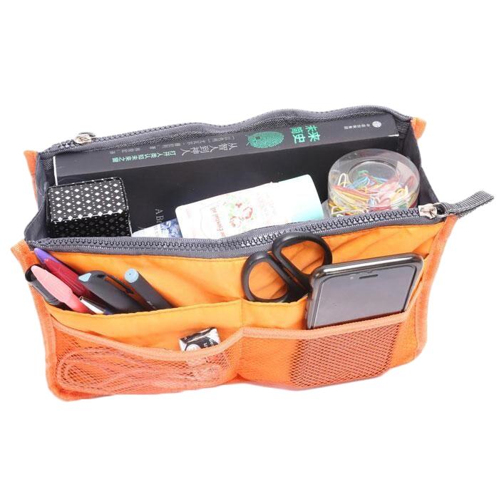 Multiple Pockets Cosmetic/Purse Organizer Bag / Orange