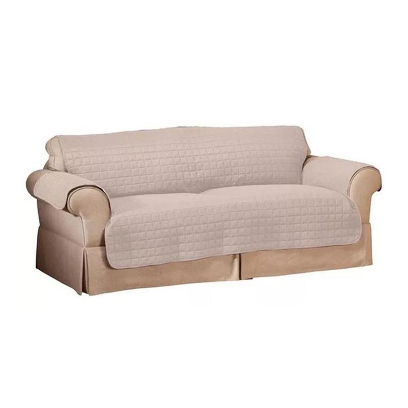 Quilted Pet Protector Furniture Slip Covers / Beige / Love Seat