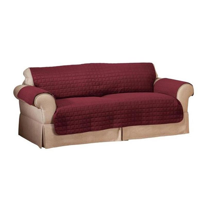 Quilted Pet Protector Furniture Slip Covers / Burgundy / Love Seat