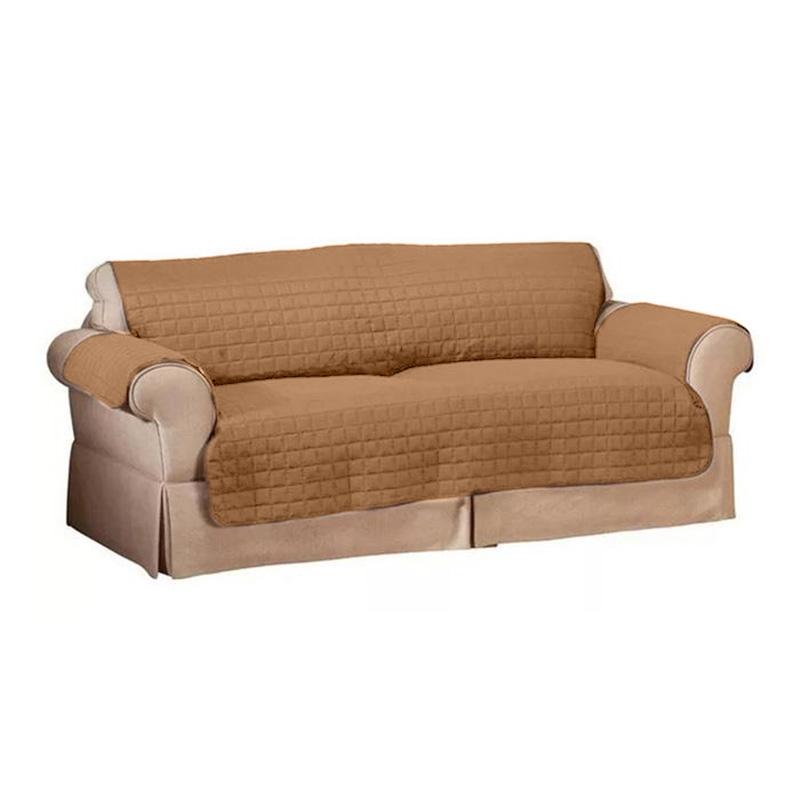 Quilted Pet Protector Furniture Slip Covers / Camel / Love Seat