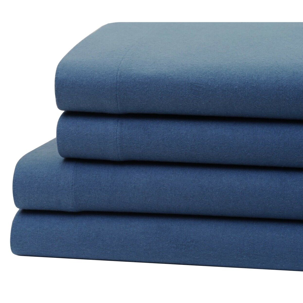 Bibb Home 100% Cotton Solid Flannel Sheet Set / Blue / Twin
