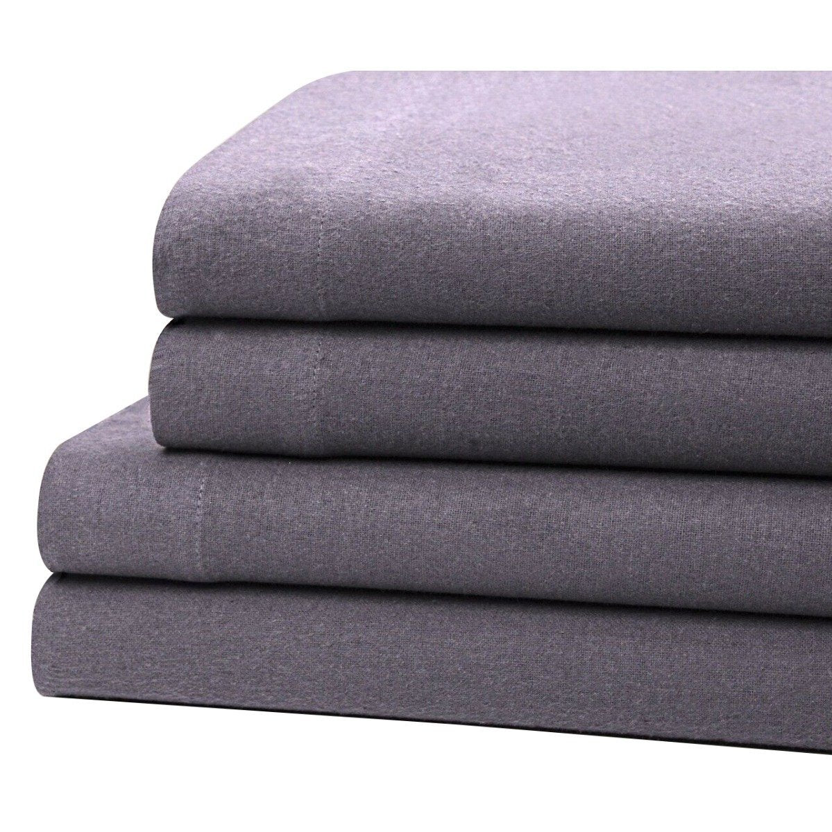 Bibb Home 100% Cotton Solid Flannel Sheet Set / Gray / Twin