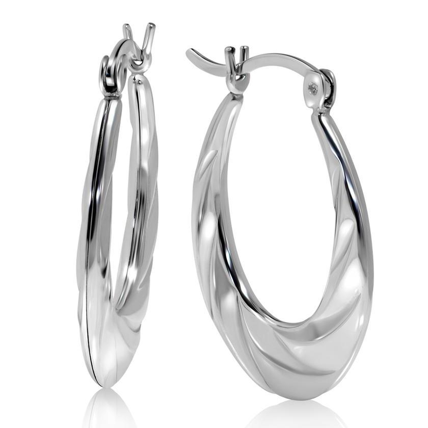 Sterling Silver Classic Shrimp Hoop Earrings By Paolo Fortelini