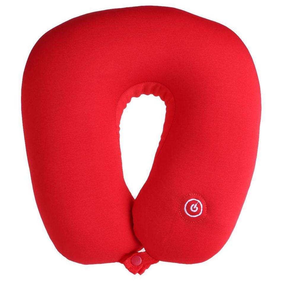 U-Shaped Massage Travel Neck Pillow / Red