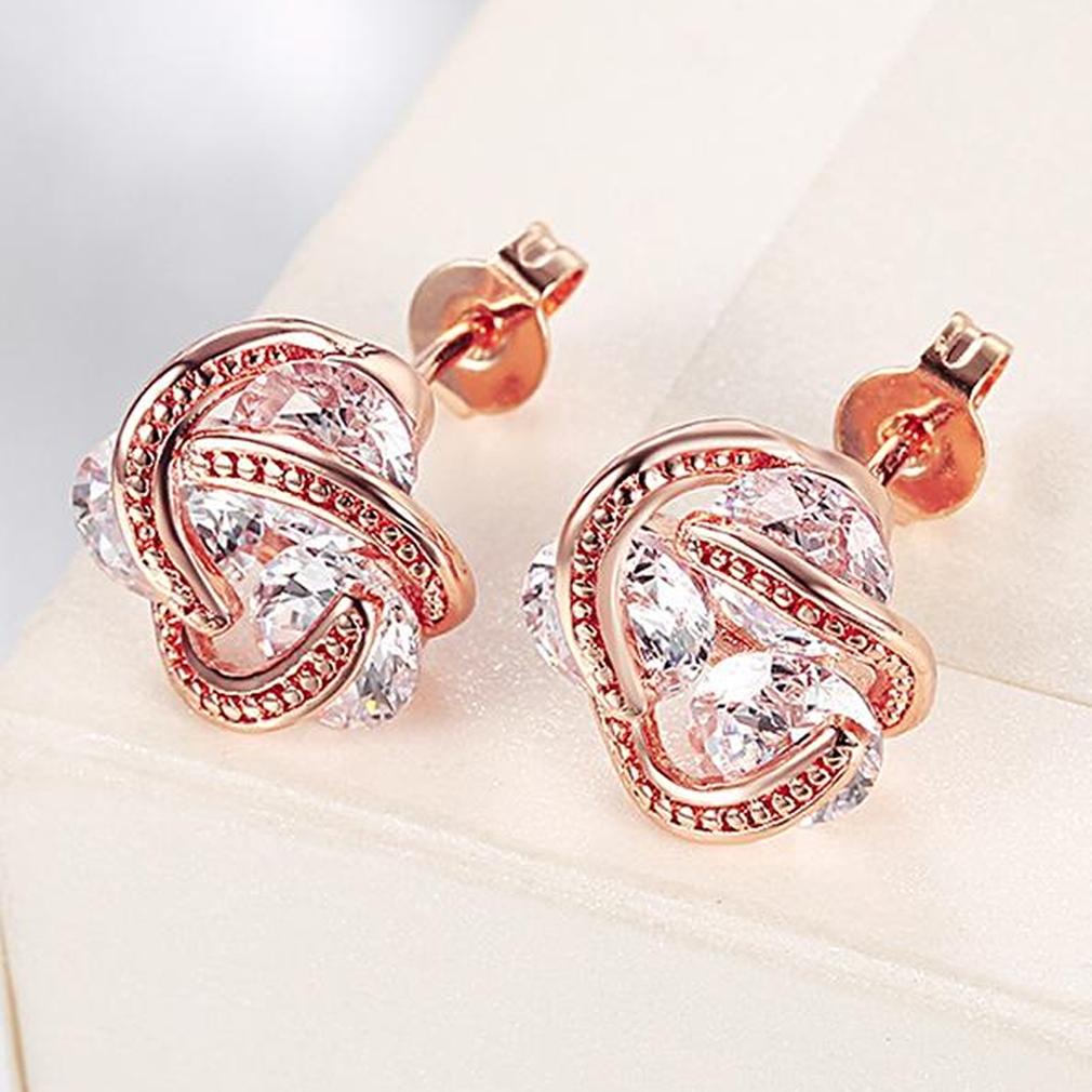 Swarovski Crystal Knot Stud Earrings Set