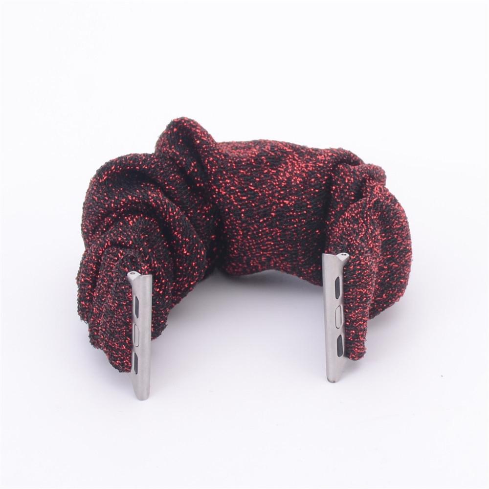 Multifunction Hair Scrunchie Apple Watch Band - Assorted Colors / Maroon / 42/44mm