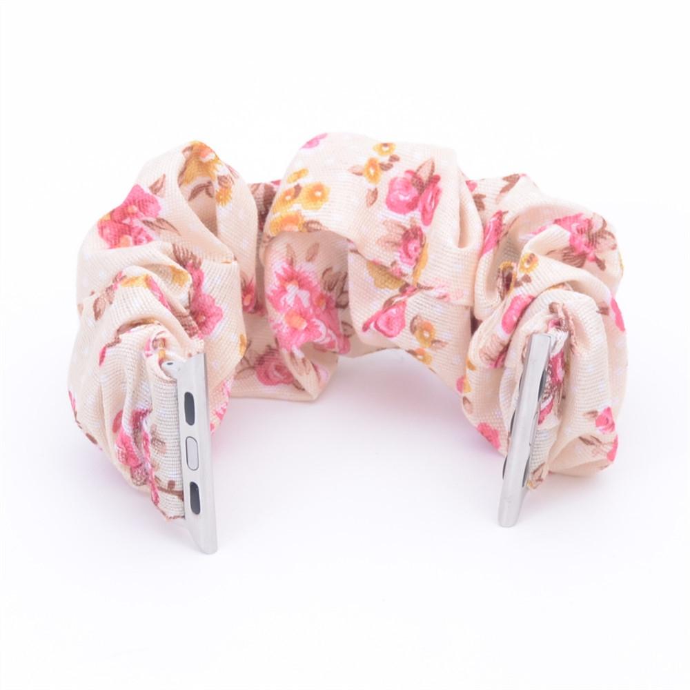 Multifunction Hair Scrunchie Apple Watch Band - Assorted Colors / Floral / 42/44mm