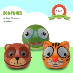 3-Pack: Zootunes Compact Portable Bluetooth Stereo Speaker