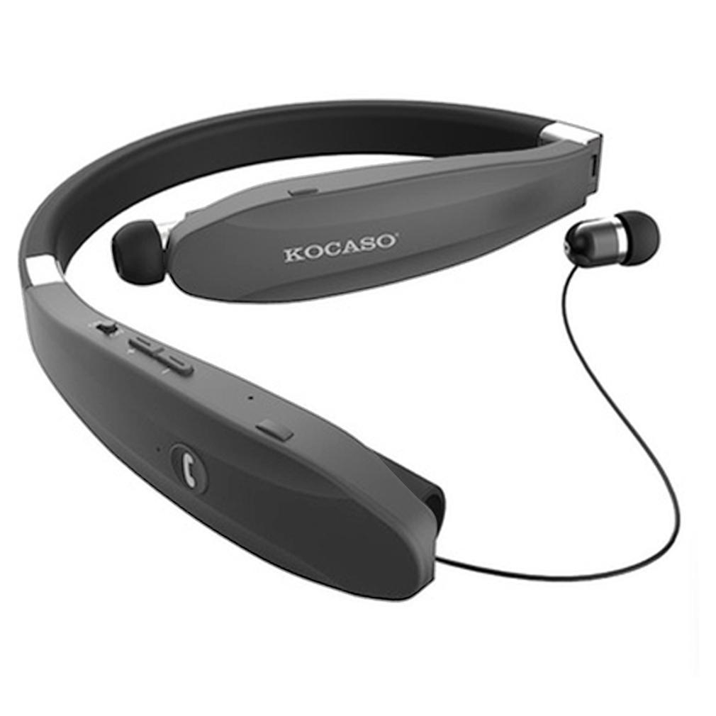 Kocaso Foldable Wireless Neckband Sweatproof Headset / Dark Gray
