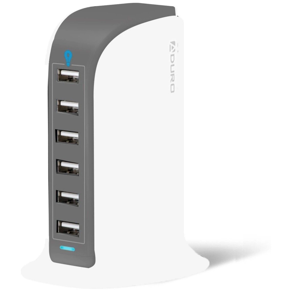 Aduro Powerup 6 Port USB Home Charging Station / White/Gray