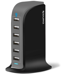 Aduro Powerup 6 Port USB Home Charging Station / Black/Gray
