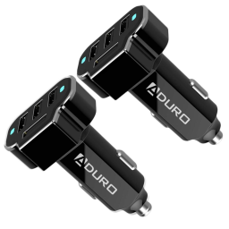 2-Pack: PowerUp 4 USB Port Car Charger Adapter / Black