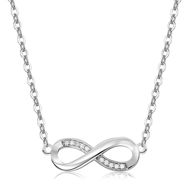 Sterling Silver Infinity Pendant Love Necklace