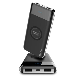 Aduro PowerUp Wireless Charging 10,000mAh Dual-USB Backup Battery / Black