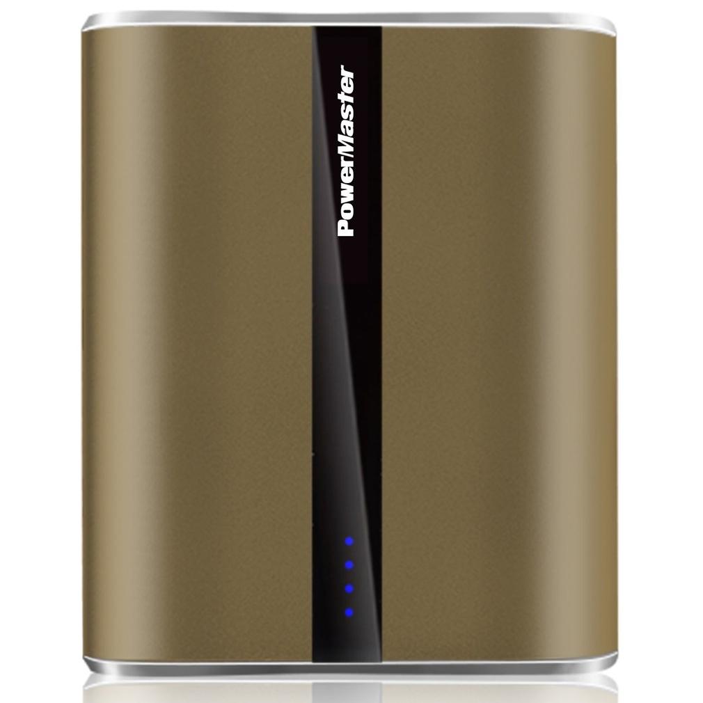 Power Master Portable Charger with USB Ports / Brown / 12000mAh