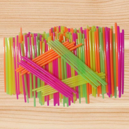 250-Pieces: Wow Plastic Neon Disposable Plastic Drinking Straws