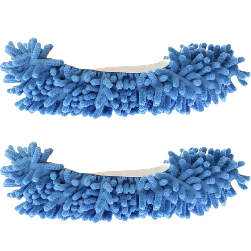 Unisex Super-Fun Machine-Washable Mop Slippers / Blue