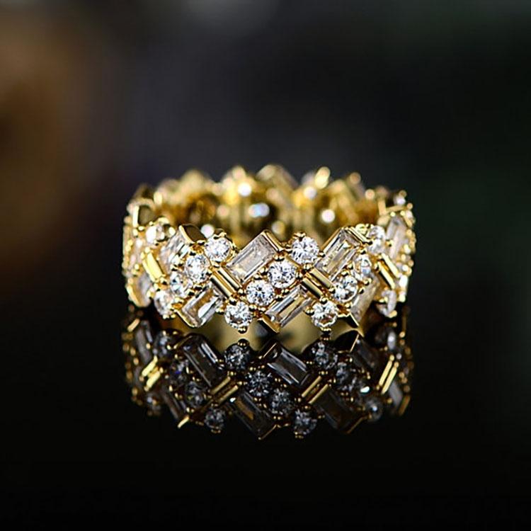 Swarovski Gold Plated Crystal Ring - Size: 6