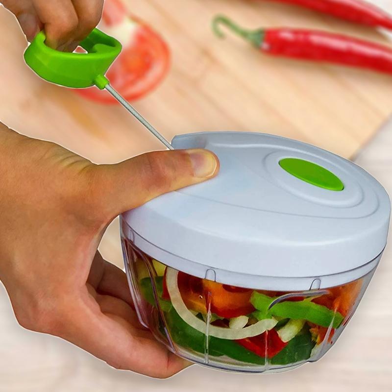 Compact &amp; Powerful Hand Held Vegetable and Fruit Chopper and Slicer