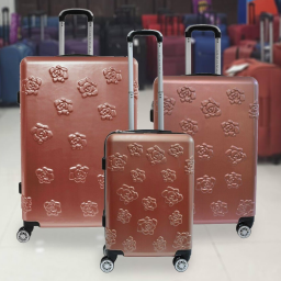 3-Piece: Tahari New York Embossed Rose Lightweight Luggage Set