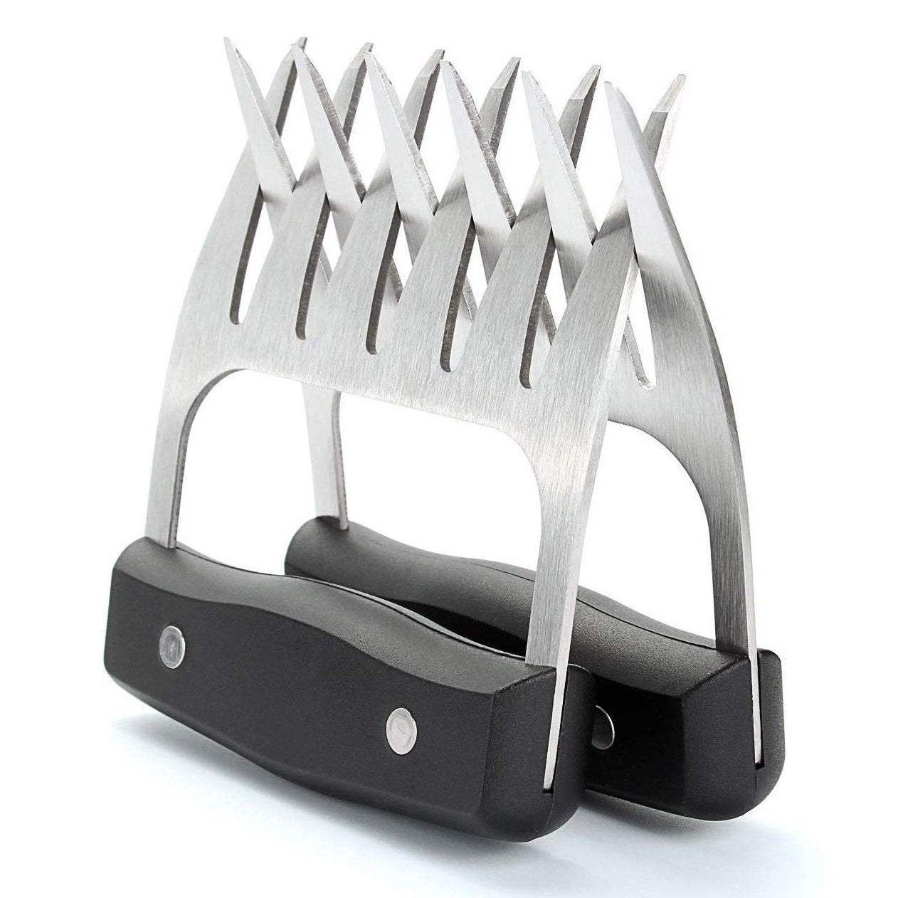 Stainless Steel Meat-Shredding Claws with Wooden Handle / Black