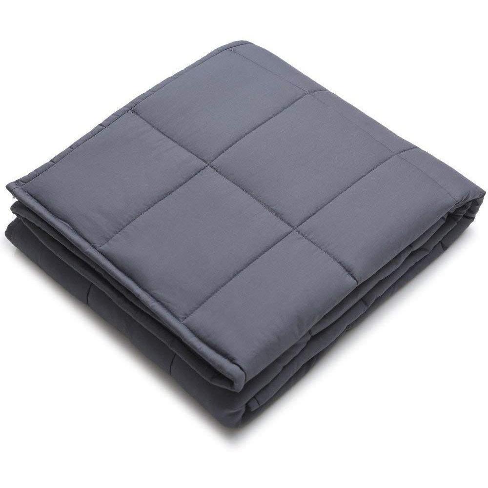 Kathy Ireland Weighted Blanket with Glass Beads / Charcoal / 48&quot; x 72&quot; - 12 lb