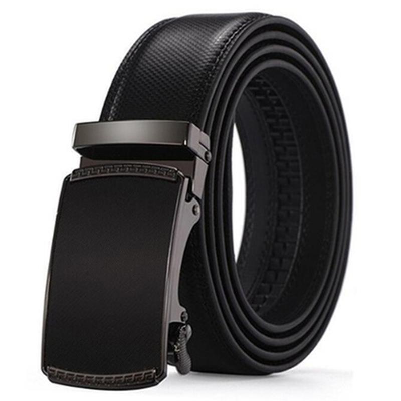 Barbados Men&#39;s Solid Buckle Leather Belt with Automatic Ratchet / 43 49