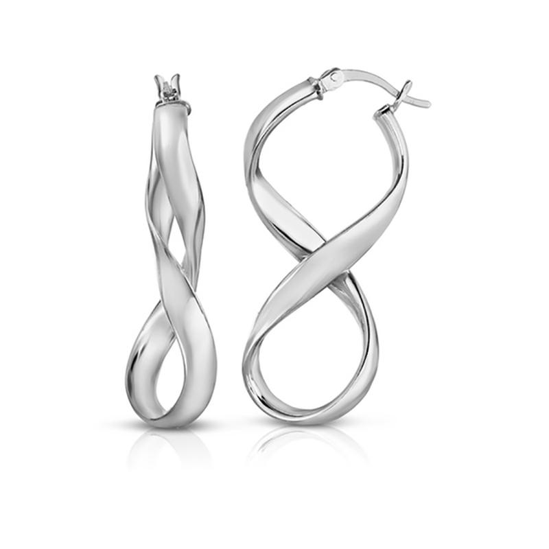 Solid Sterling Silver Figure 8 Earrings by Verona