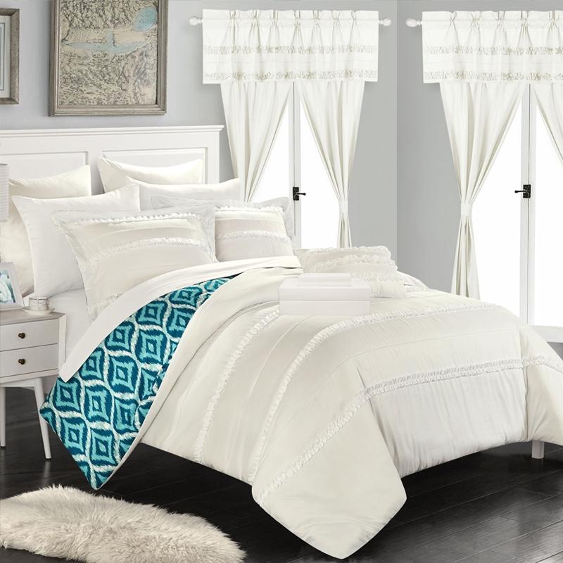 Chic Home Adina 20 Piece Reversible Comforter Set Bed / White / King