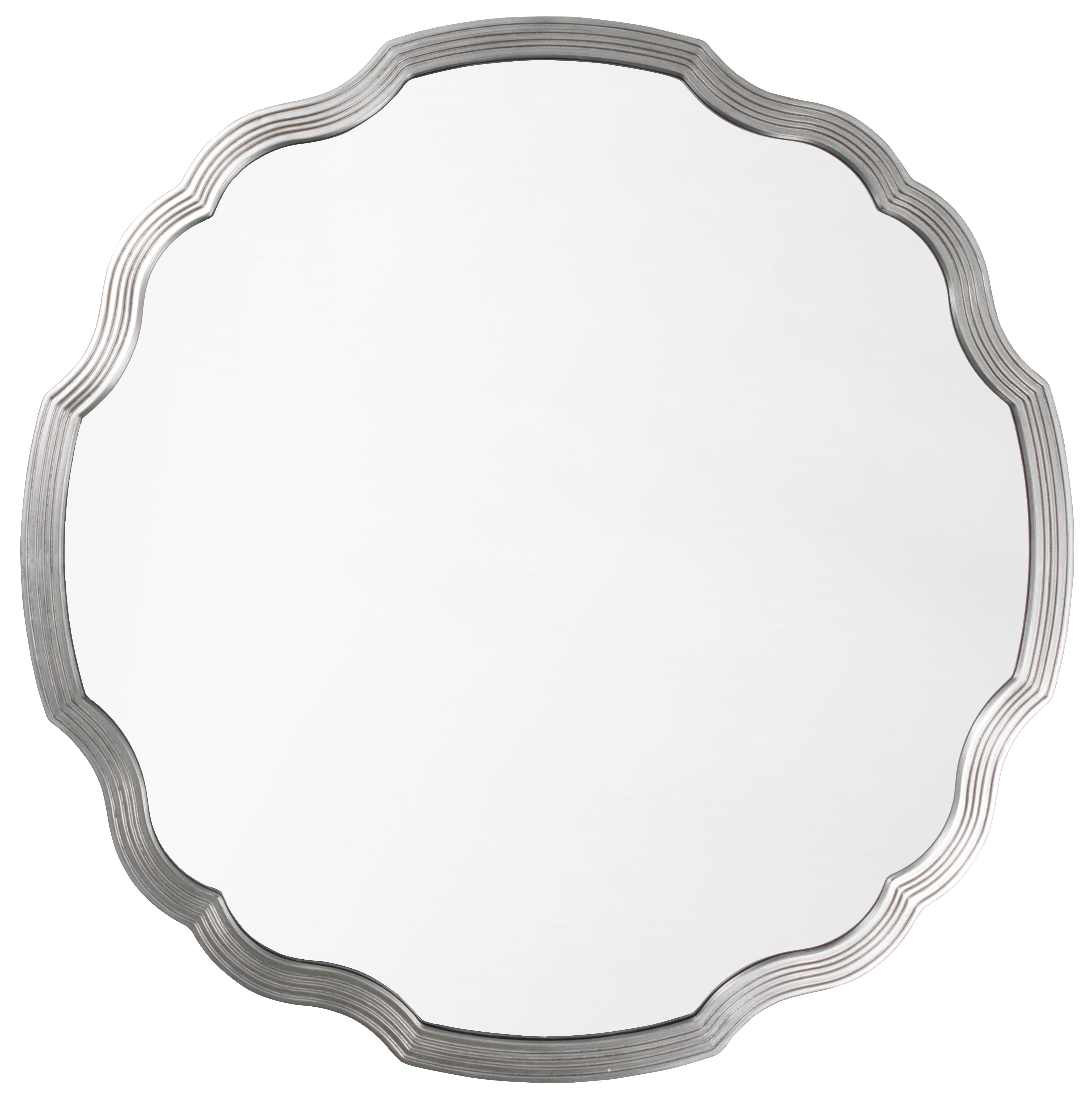 Silver Leaf Round Chippendale Mirror