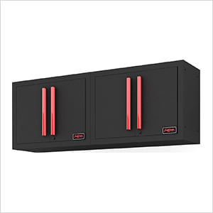 Black and Red Wall Mounted Garage Cabinet (2-Pack)